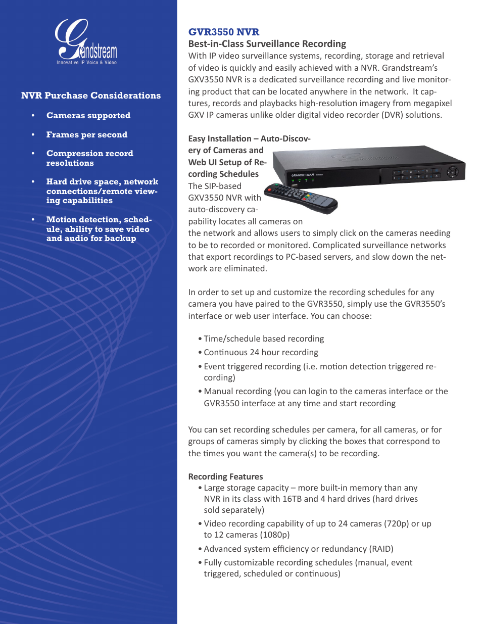 Grandstream Surveillance Buyer's Guide User Manual | Page 19 / 29