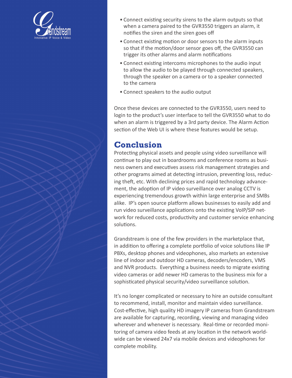 Conclusion | Grandstream Surveillance Buyer's Guide User Manual | Page 28 / 29