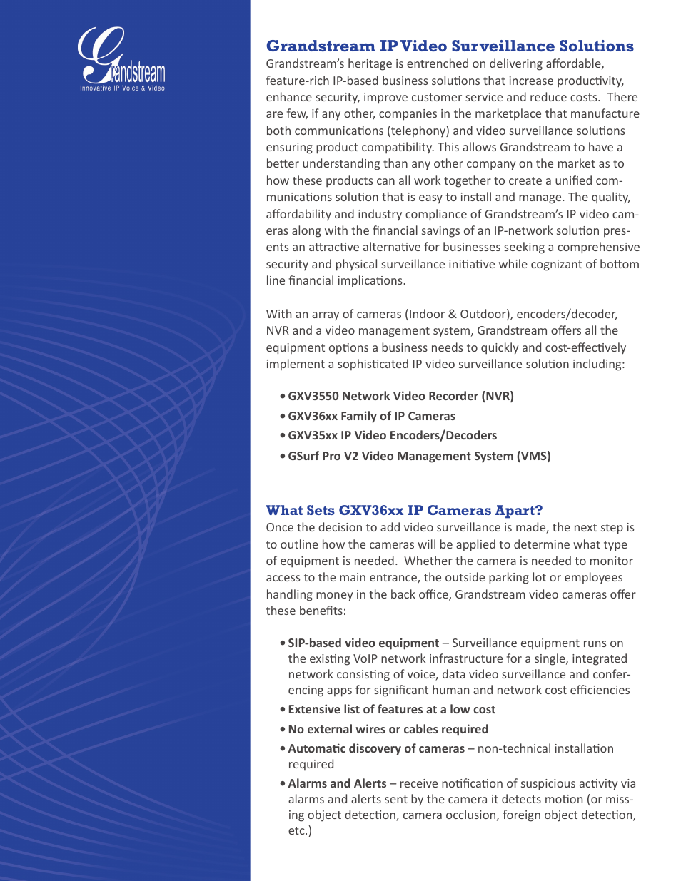 Grandstream ip video surveillance solutions | Grandstream Surveillance Buyer's Guide User Manual | Page 9 / 29