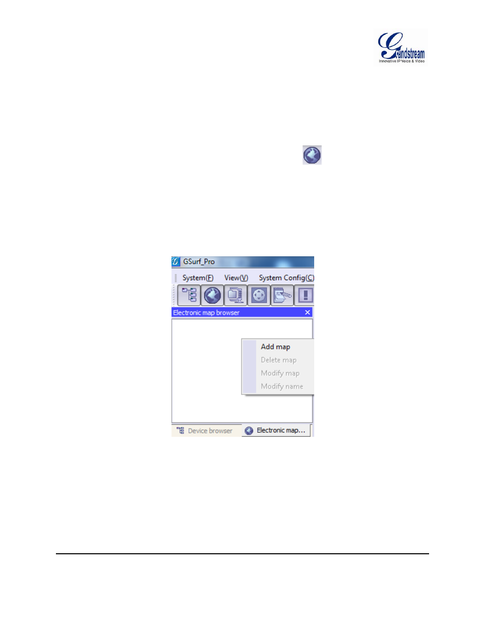 Electronic map, Add map, Figure 20: add map | Grandstream GSurf Pro User Manual User Manual | Page 26 / 45