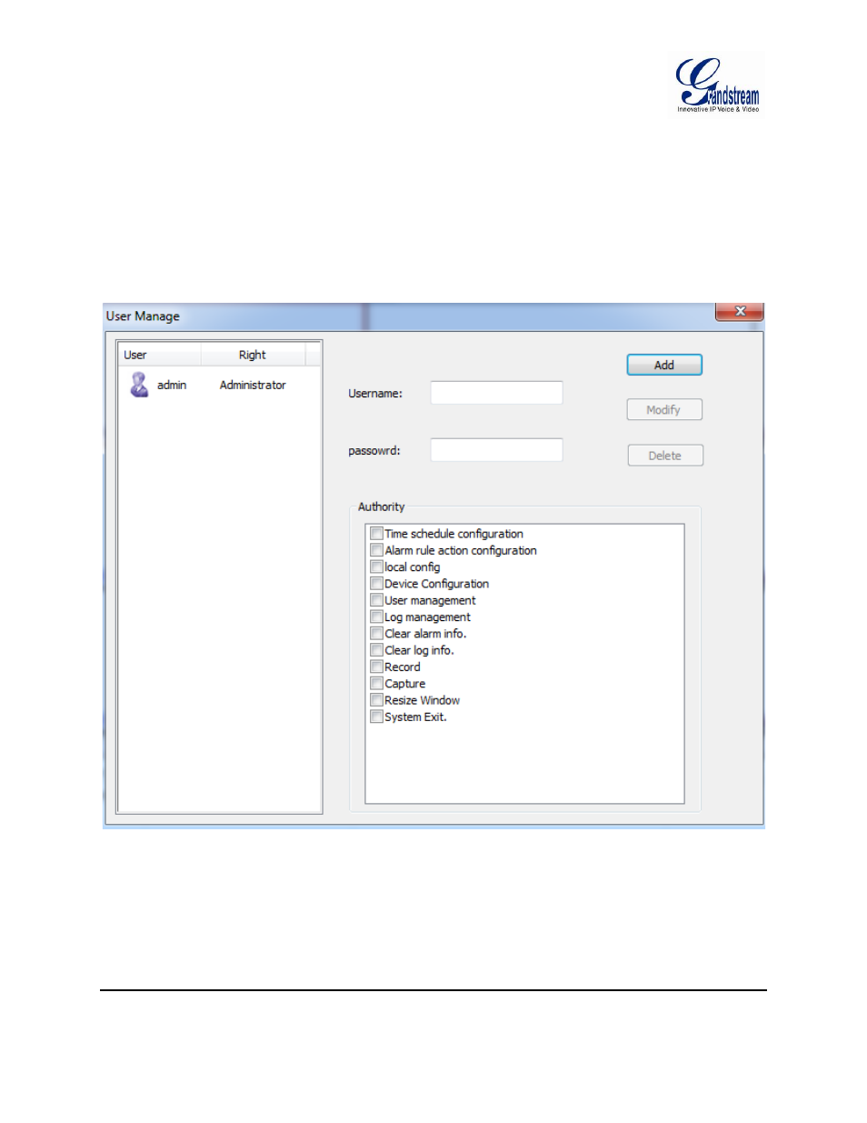 User management, Import/export configuration, Figure 28: user management | Grandstream GSurf Pro User Manual User Manual | Page 35 / 45