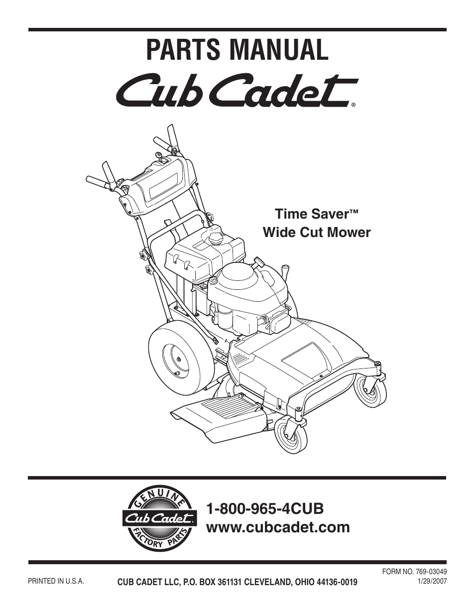 Cub Cadet Time Saver User Manual | 16 pages