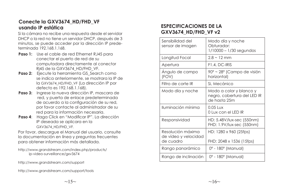 Grandstream GXV3674 v2 Quick Installation Guide User Manual | Page 10 / 38