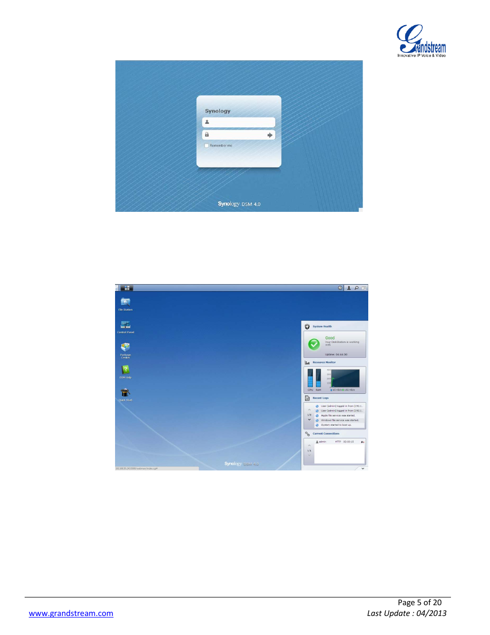 Grandstream Synology User Manual | Page 5 / 20