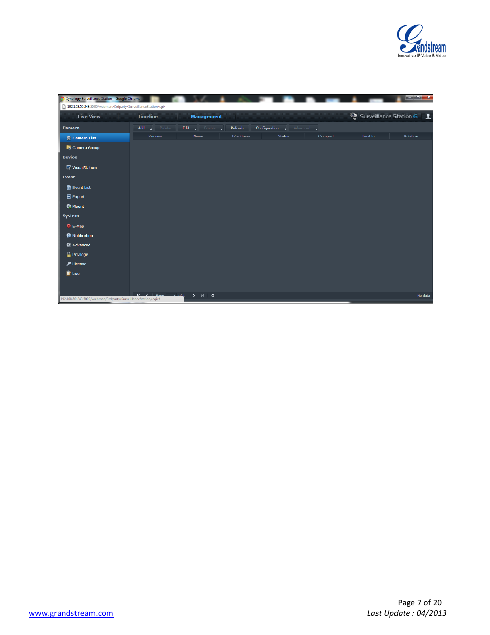 Grandstream Synology User Manual | Page 7 / 20