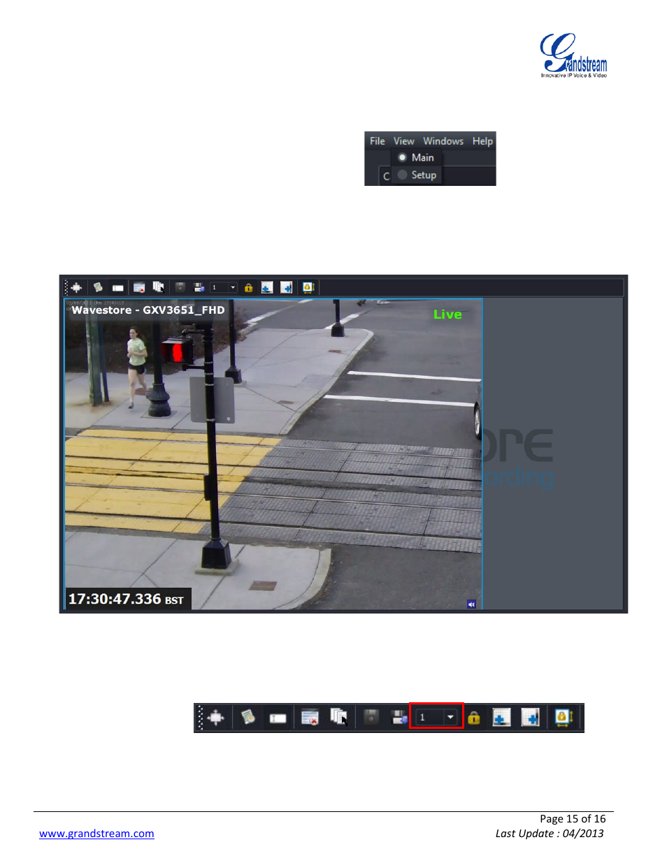 Monitoring ip cameras on wavestore, Onitoring, Ameras on | Tore | Grandstream Wavestore User Manual | Page 15 / 16