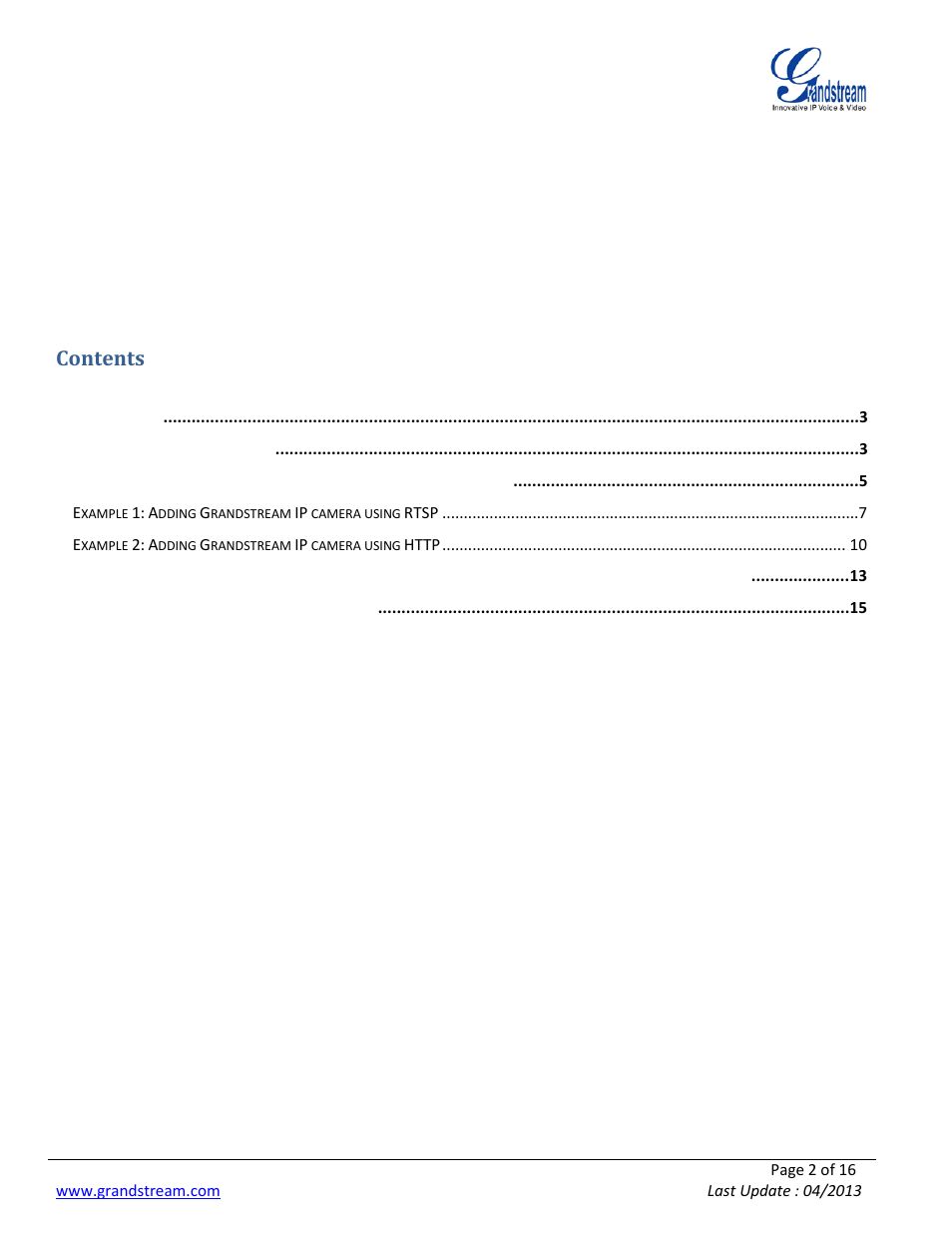 Grandstream Wavestore User Manual | Page 2 / 16