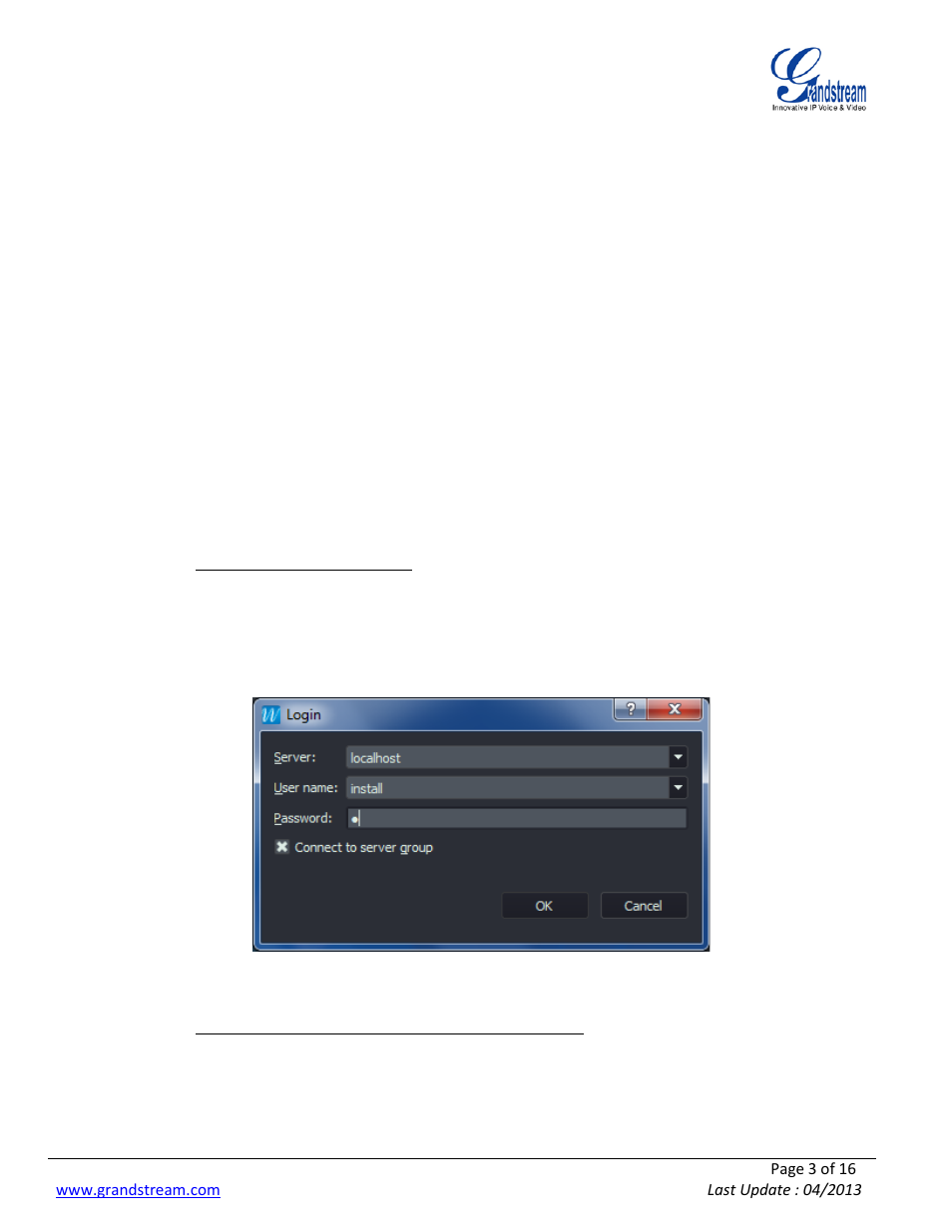 Introduction, Access wavestore server, Ccess | Avestore server | Grandstream Wavestore User Manual | Page 3 / 16