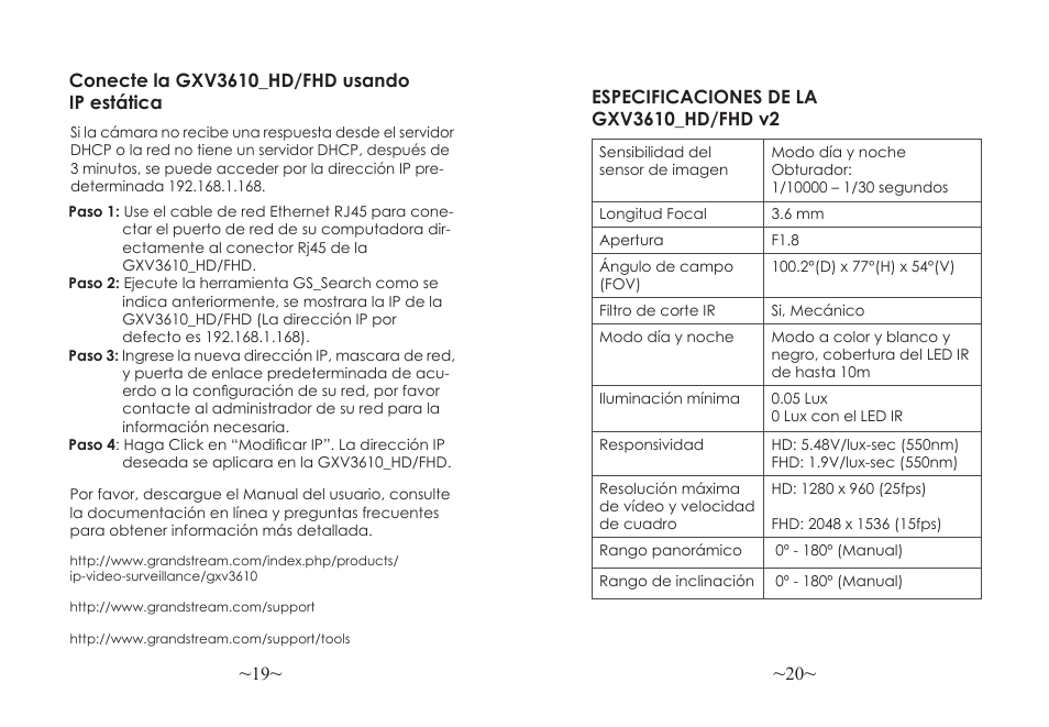 Grandstream GXV3610 v2 Series Quick Installation Guide User Manual | Page 12 / 47