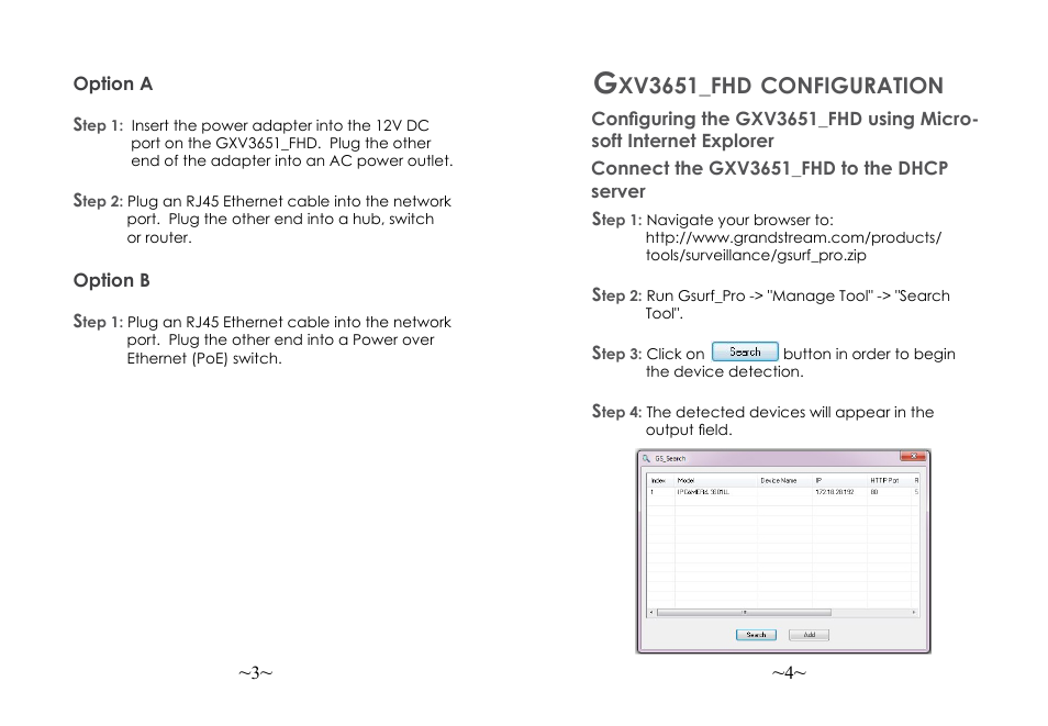 Xv3651_fhd, Configuration | Grandstream GXV3651 FHD IP Camera Quick Installation Guide User Manual | Page 4 / 22