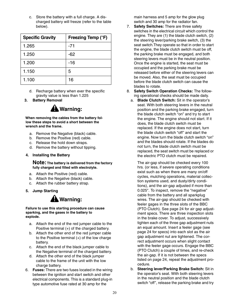 Warning | Cub Cadet Zero-Turn Commercial Riding Mower Professional Turf Equipment User Manual | Page 20 / 36
