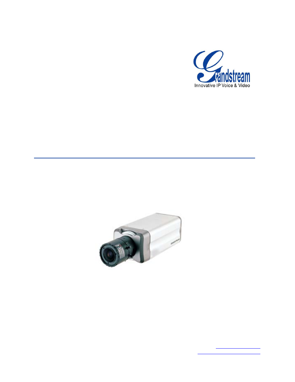 Grandstream GXV3601 Series IP Camera User Manual User Manual | 59 pages