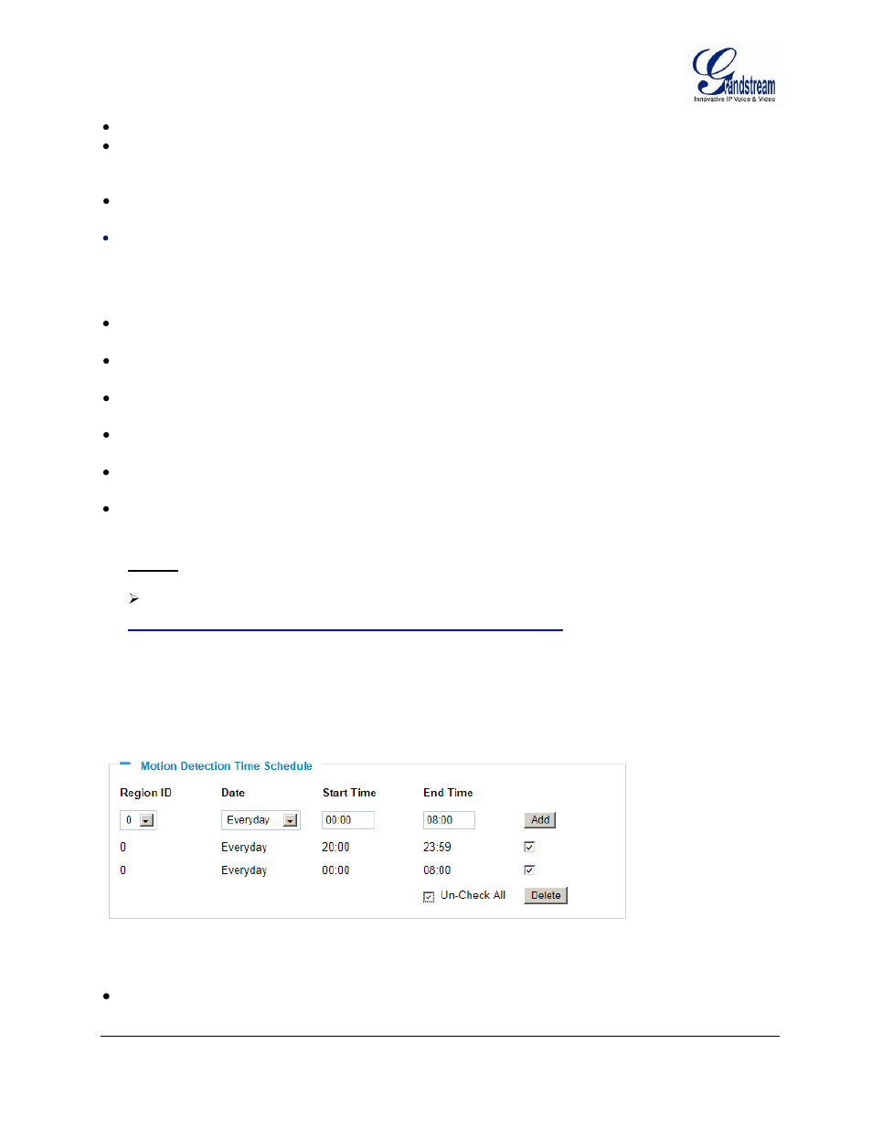 Igure, Otion, Etection | Chedule, Onfiguration | Grandstream GXV3601 Series IP Camera User Manual User Manual | Page 48 / 59