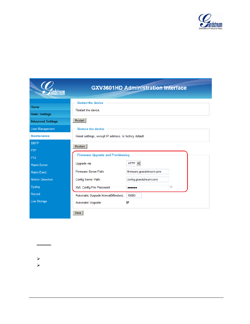 Software upgrade, Software upgrade via ttfp, http or https, Figure 21: firmware upgrade and provisioning | Oftware, Pgrade, Pgrade via, Ttfp, Http, Https, Igure | Grandstream GXV3601 Series IP Camera User Manual User Manual | Page 53 / 59