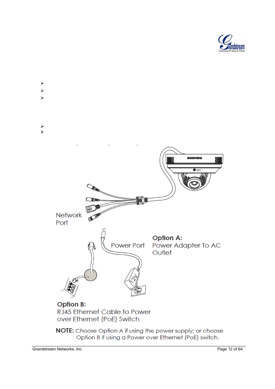 Grandstream GXV3611IR HD User Manual User Manual | Page 12 / 64