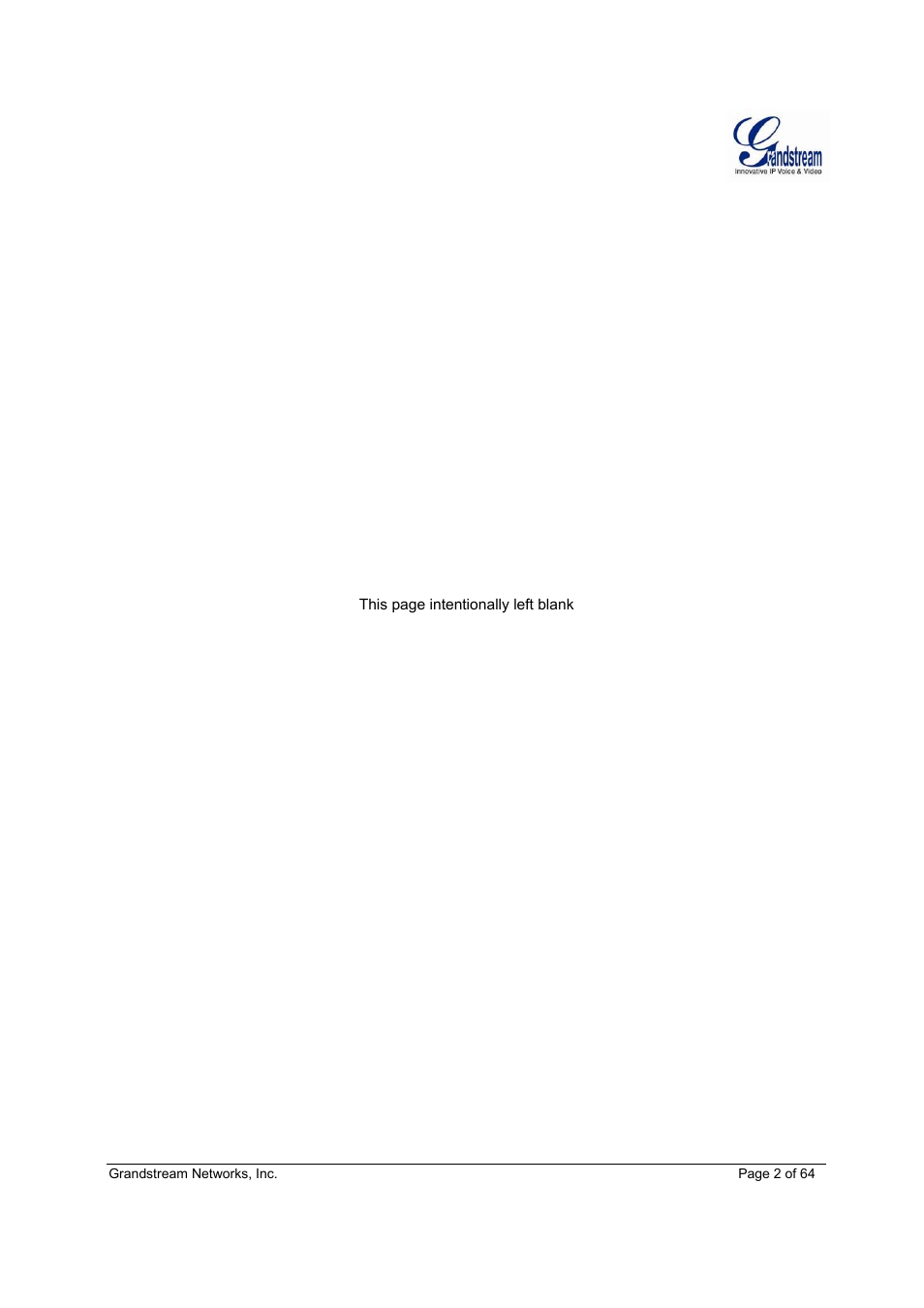 Grandstream GXV3611IR HD User Manual User Manual | Page 2 / 64