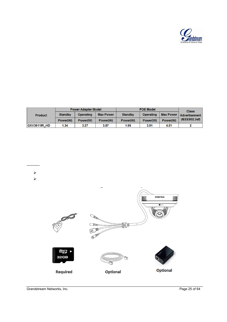 Gxv3611ir_hd | Grandstream GXV3611IR HD User Manual User Manual | Page 25 / 64