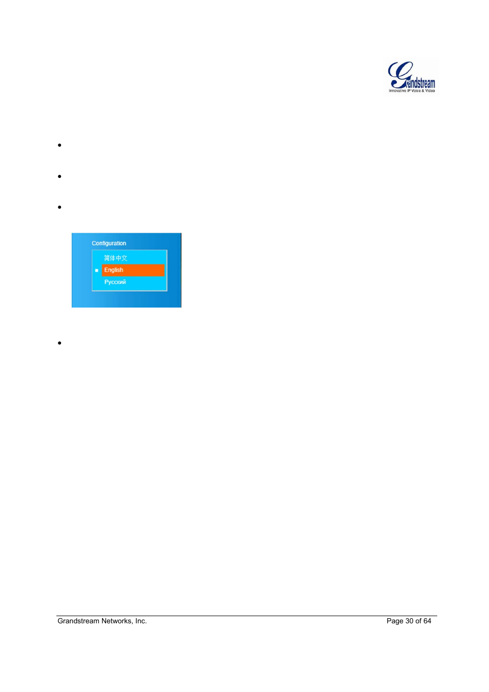 Grandstream GXV3611IR HD User Manual User Manual | Page 30 / 64