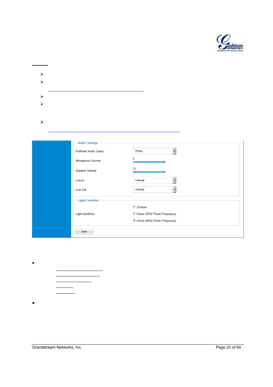 Grandstream GXV3611IR HD User Manual User Manual | Page 33 / 64