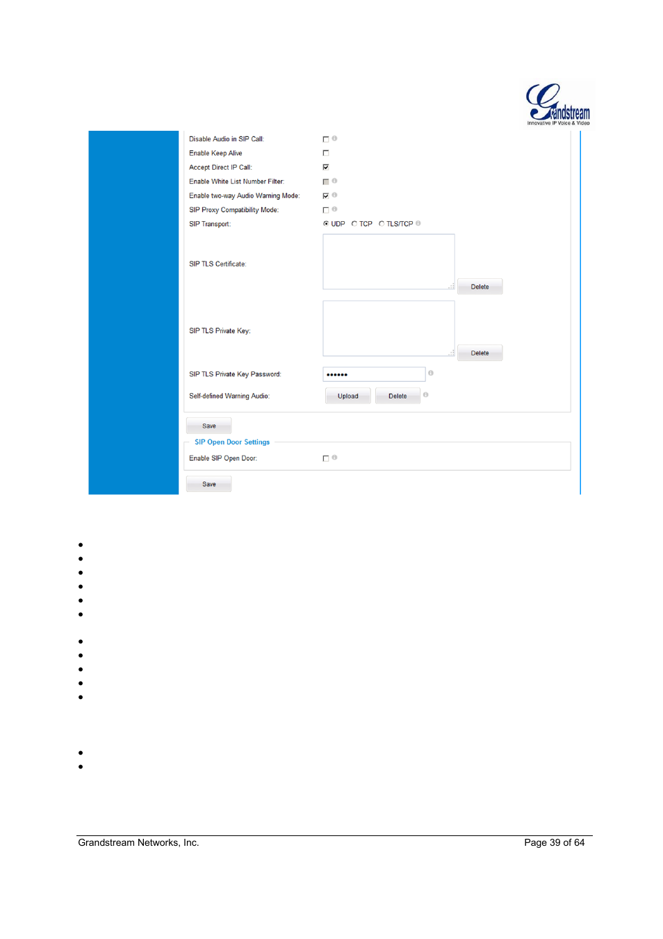 Grandstream GXV3611IR HD User Manual User Manual | Page 39 / 64