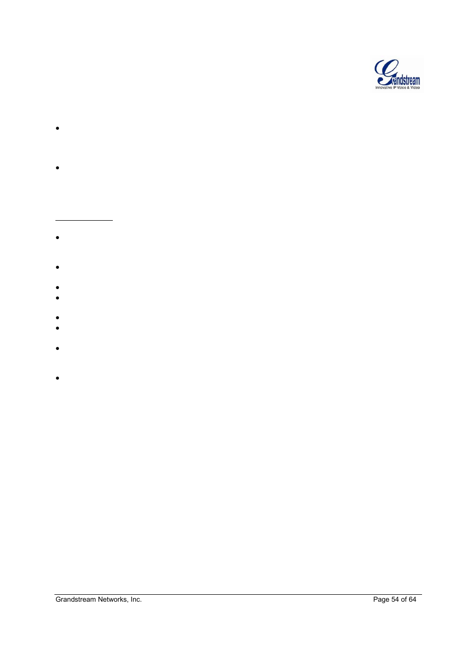 Grandstream GXV3611IR HD User Manual User Manual | Page 54 / 64