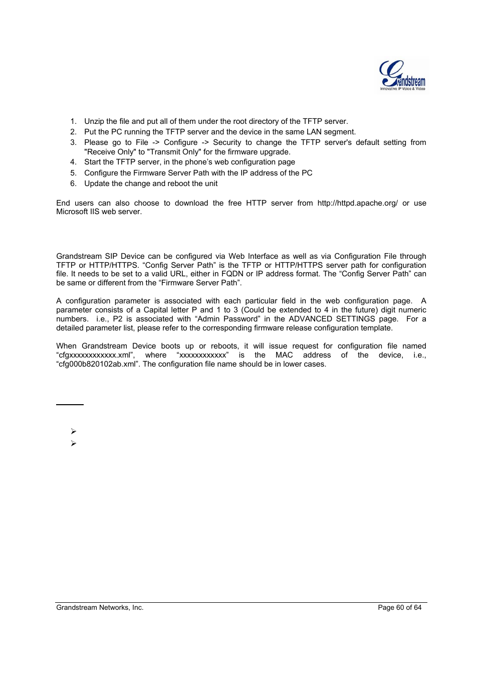Grandstream GXV3611IR HD User Manual User Manual | Page 60 / 64