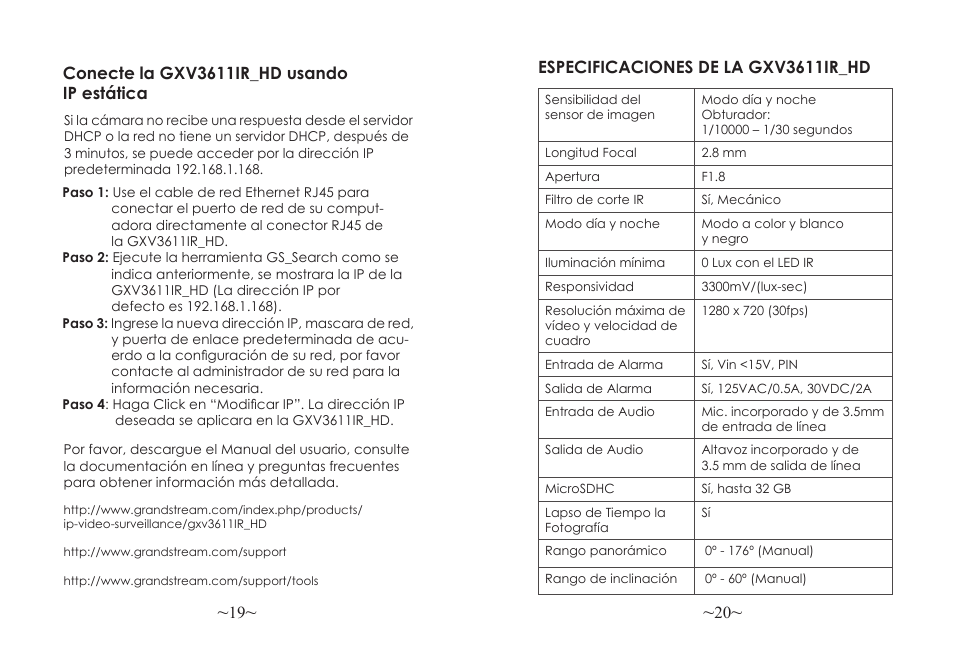 Grandstream GXV3611IR HD Quick Installation Guide User Manual | Page 12 / 47