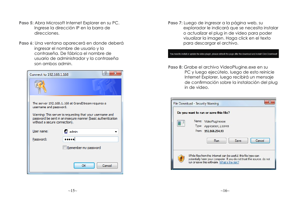 Grandstream GXV3615WP HD Quick Installation Guide User Manual | Page 10 / 22