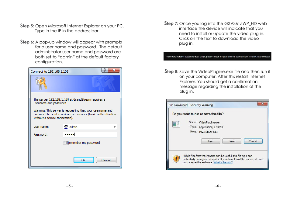 Grandstream GXV3615WP HD Quick Installation Guide User Manual | Page 5 / 22