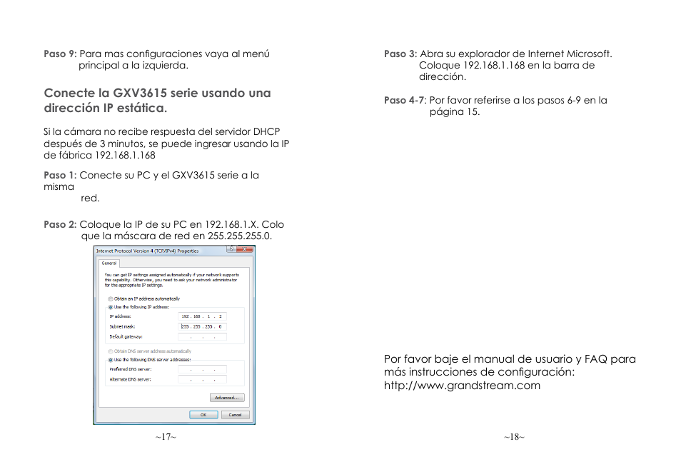 Grandstream GXV3615 Series Quick Installation Guide User Manual | Page 10 / 21