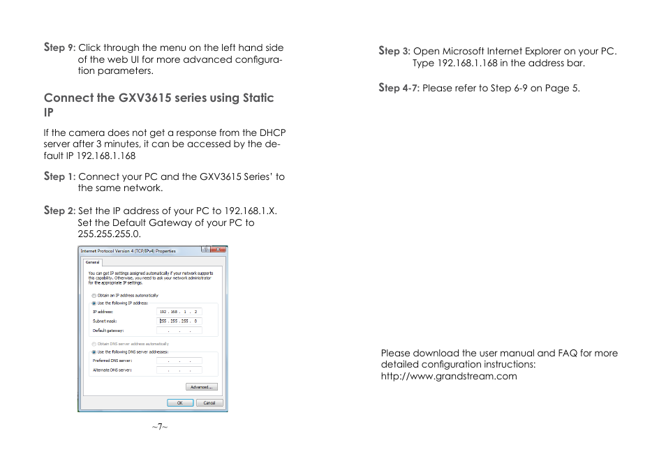 Grandstream GXV3615 Series Quick Installation Guide User Manual | Page 5 / 21