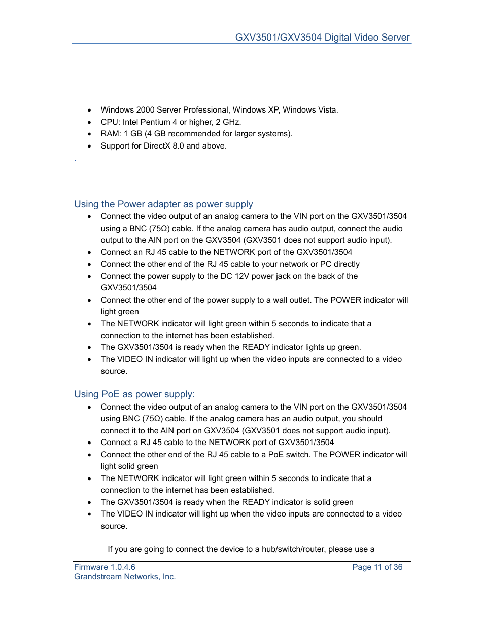 Installation guide | Grandstream GXV3501 Series User Manual User Manual | Page 11 / 36