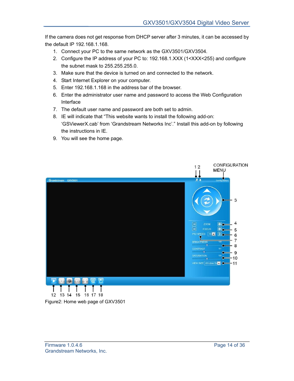 Grandstream GXV3501 Series User Manual User Manual | Page 14 / 36