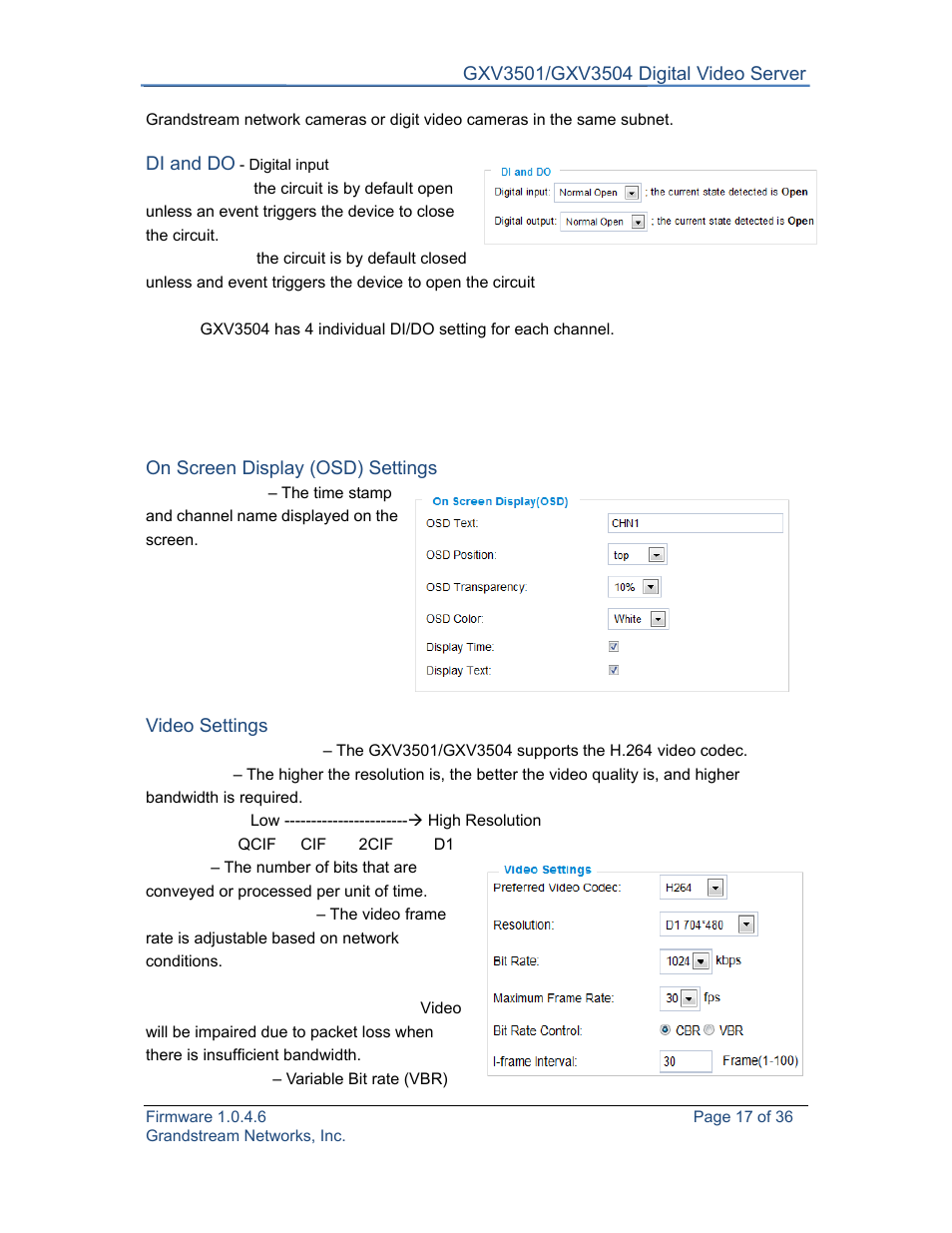 Grandstream GXV3501 Series User Manual User Manual | Page 17 / 36