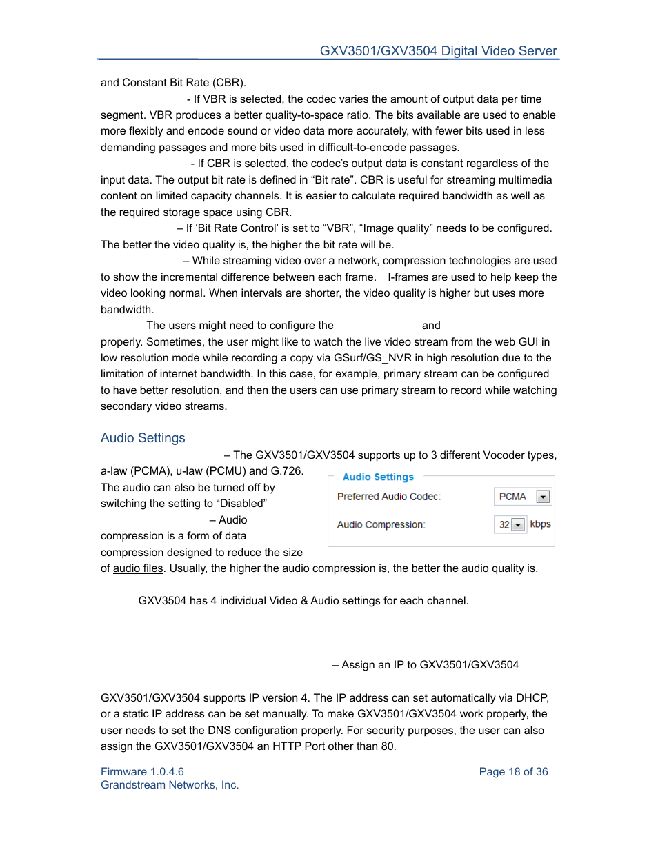 Grandstream GXV3501 Series User Manual User Manual | Page 18 / 36