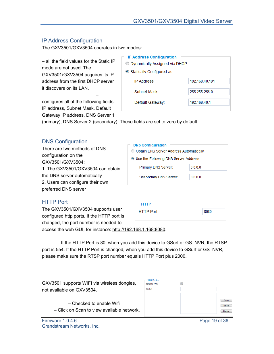Grandstream GXV3501 Series User Manual User Manual | Page 19 / 36