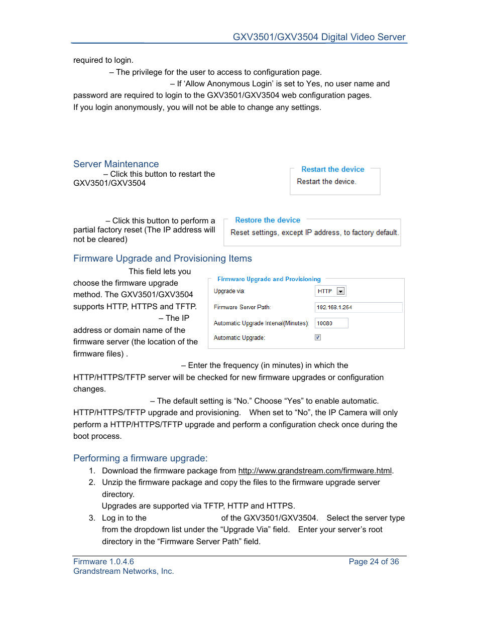 Grandstream GXV3501 Series User Manual User Manual | Page 24 / 36