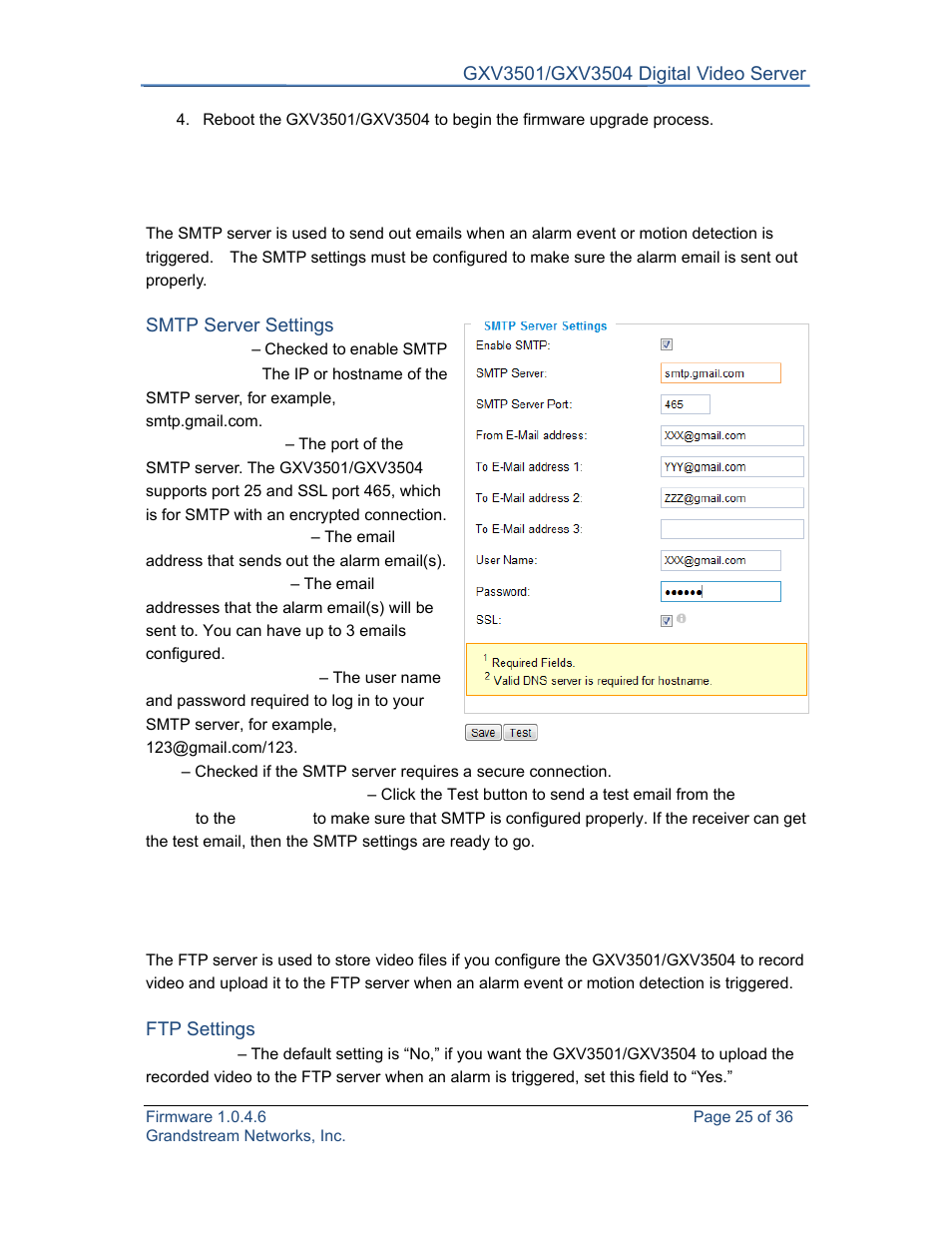 Grandstream GXV3501 Series User Manual User Manual | Page 25 / 36