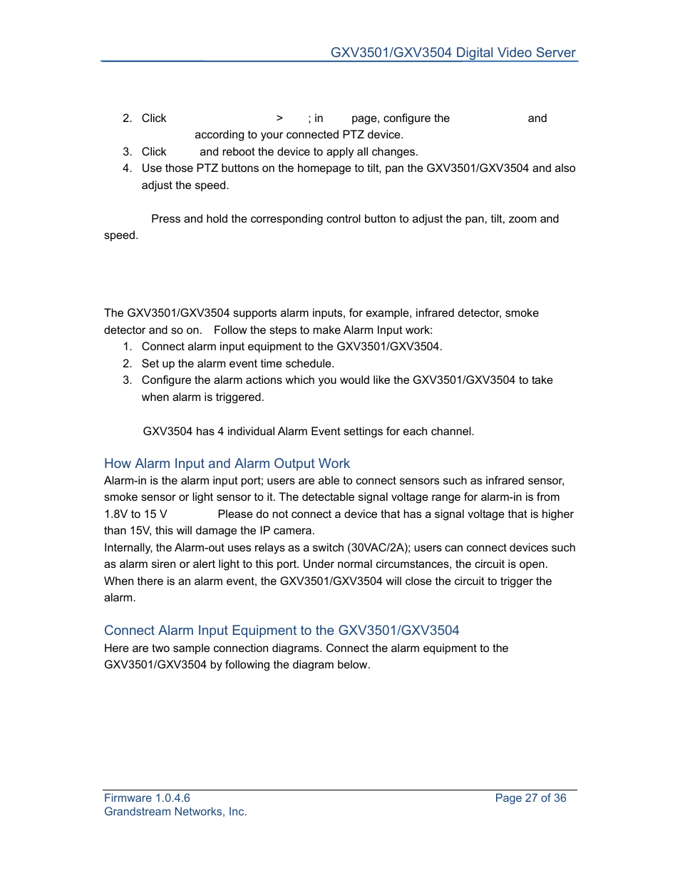 Grandstream GXV3501 Series User Manual User Manual | Page 27 / 36