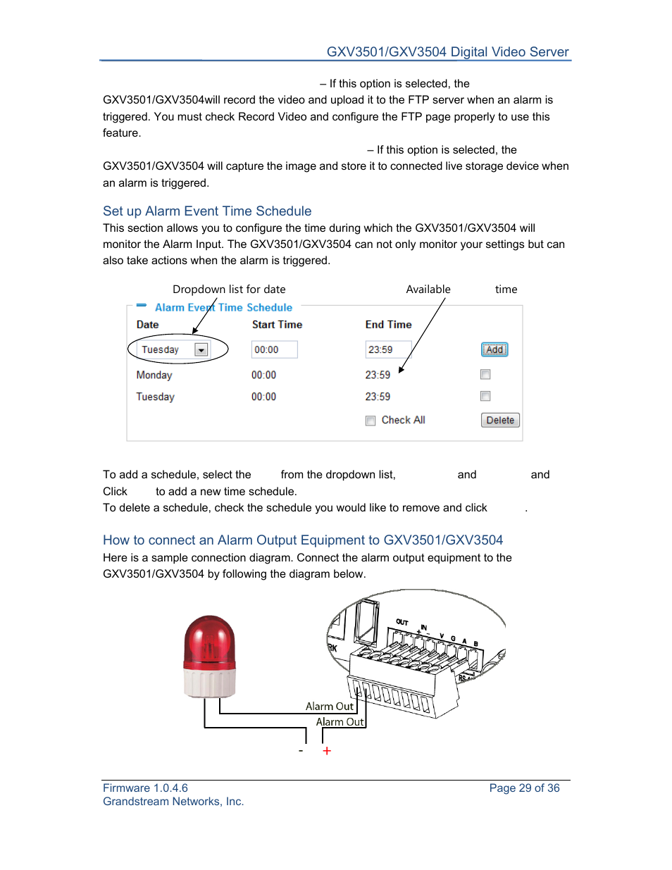 Grandstream GXV3501 Series User Manual User Manual | Page 29 / 36