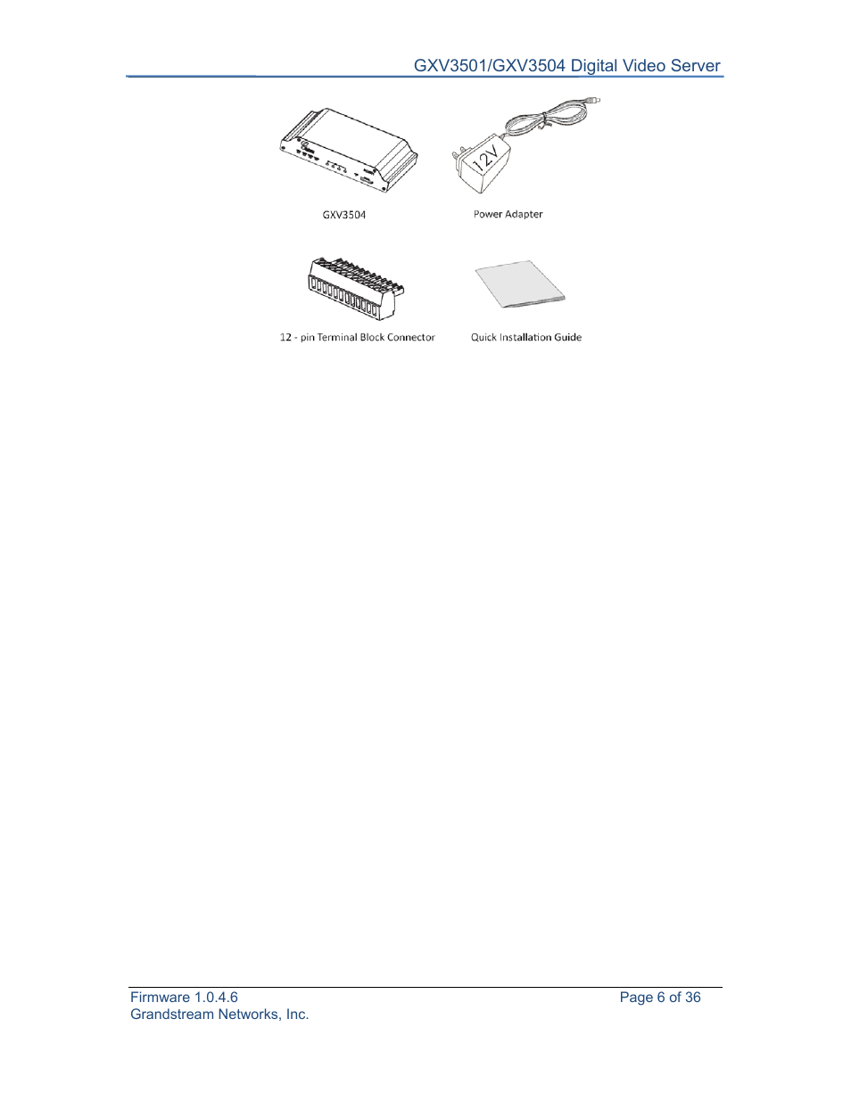 Grandstream GXV3501 Series User Manual User Manual | Page 6 / 36
