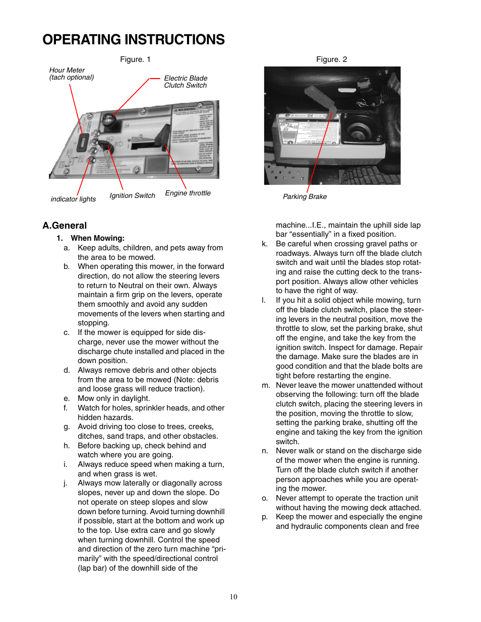 Operating instructions | Cub Cadet 53AJ8CT6050 User Manual | Page 10 / 36