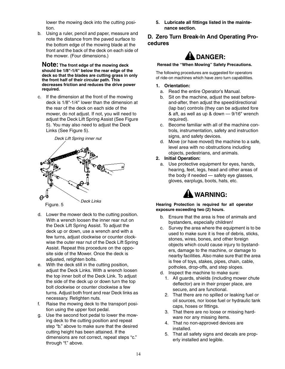 Danger, Warning | Cub Cadet 53AJ8CT6050 User Manual | Page 14 / 36