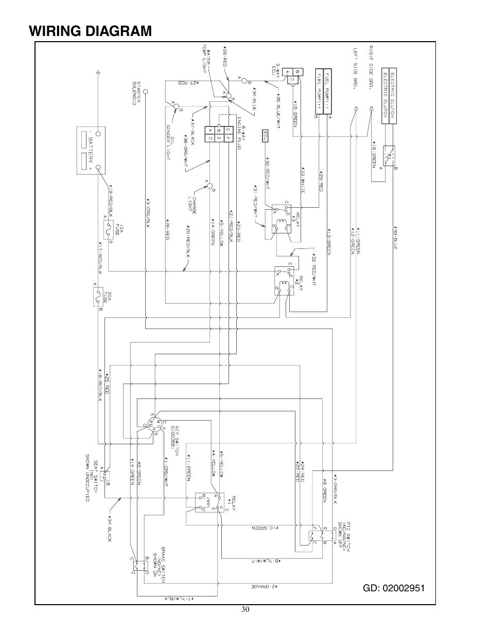 Wiring diagram | Cub Cadet 53AJ8CT6050 User Manual | Page 30 / 36