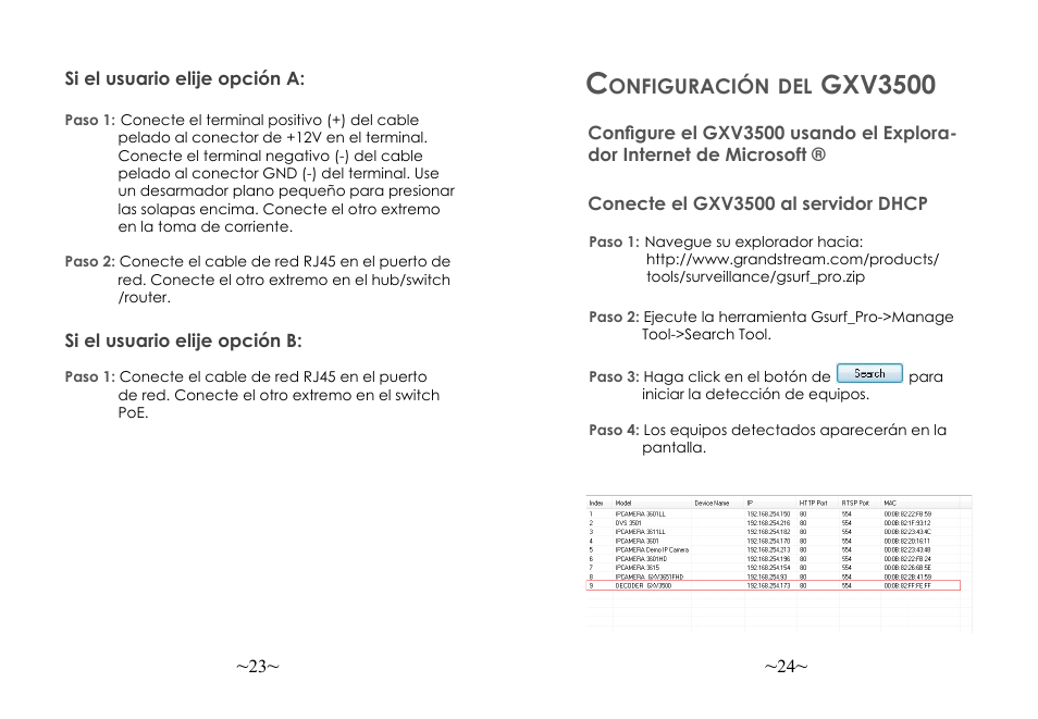 Gxv3500, Onfiguración | Grandstream GXV3500 Quick Installation Guide User Manual | Page 14 / 32