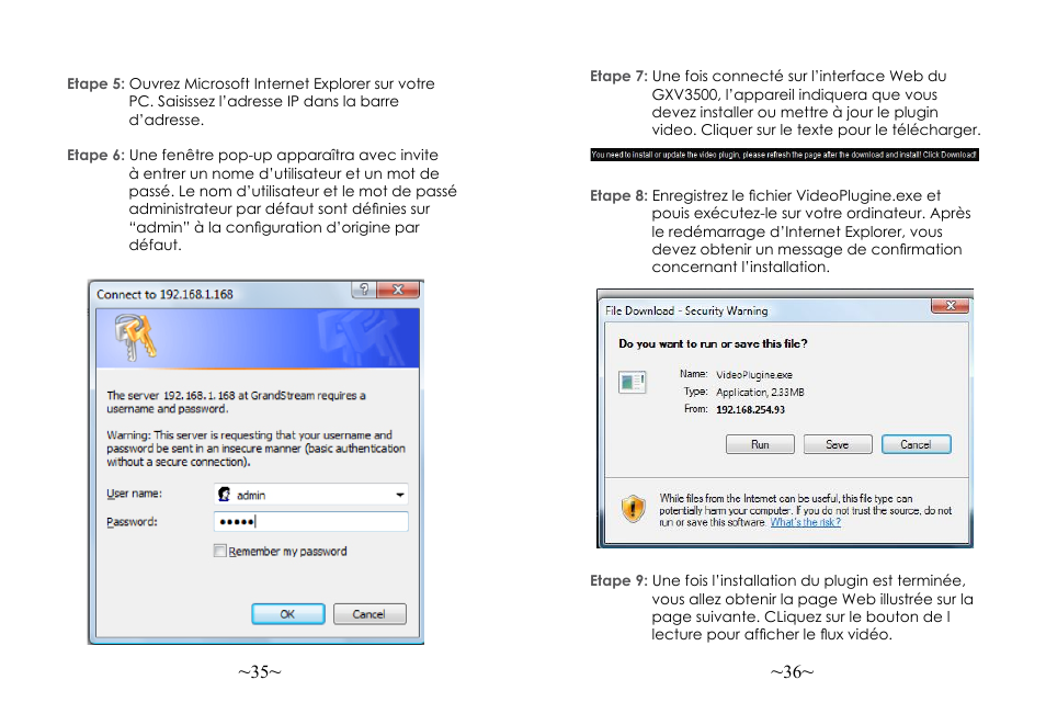 Grandstream GXV3500 Quick Installation Guide User Manual | Page 20 / 32