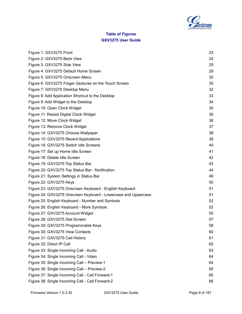 Grandstream GXV3275 User Guide User Manual | Page 11 / 189