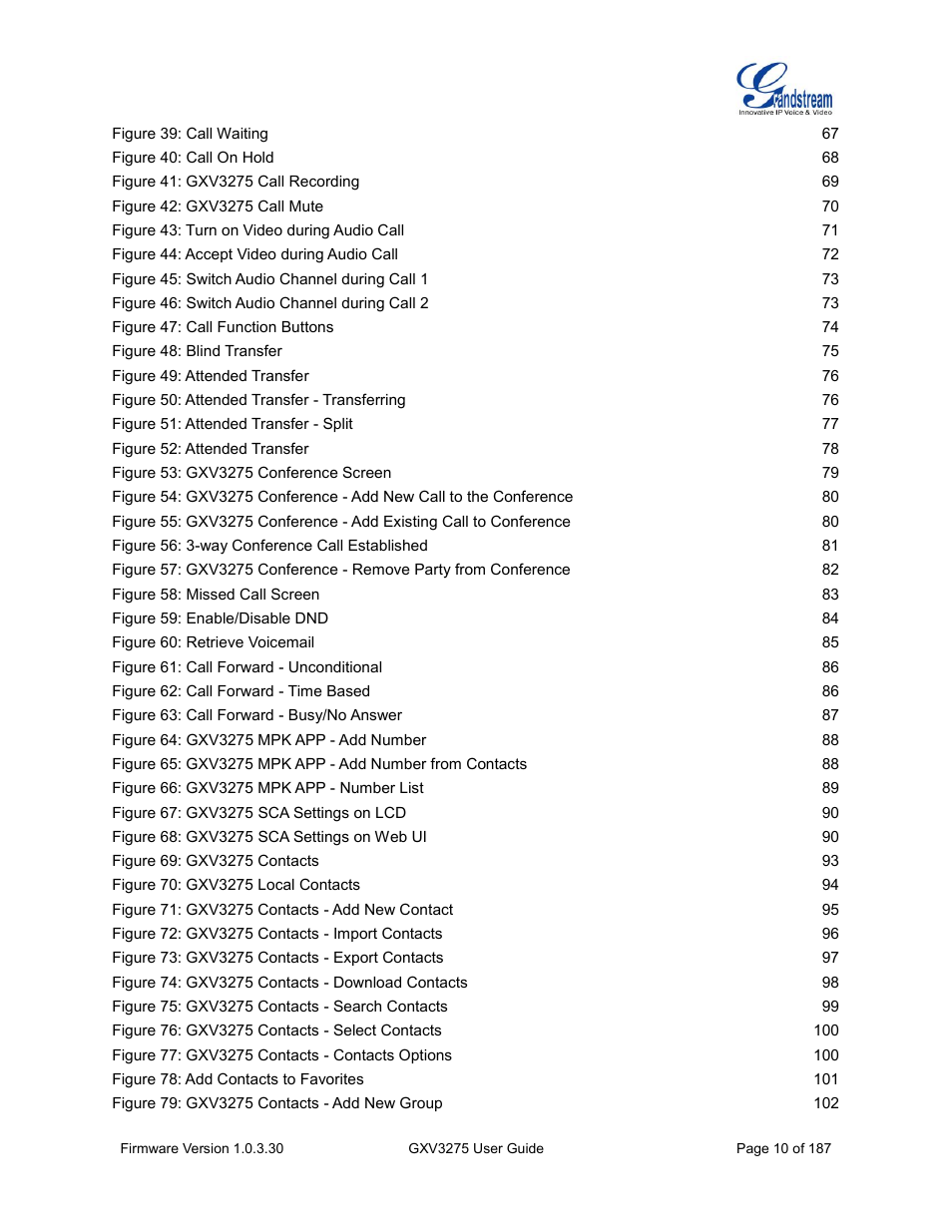 Grandstream GXV3275 User Guide User Manual | Page 12 / 189