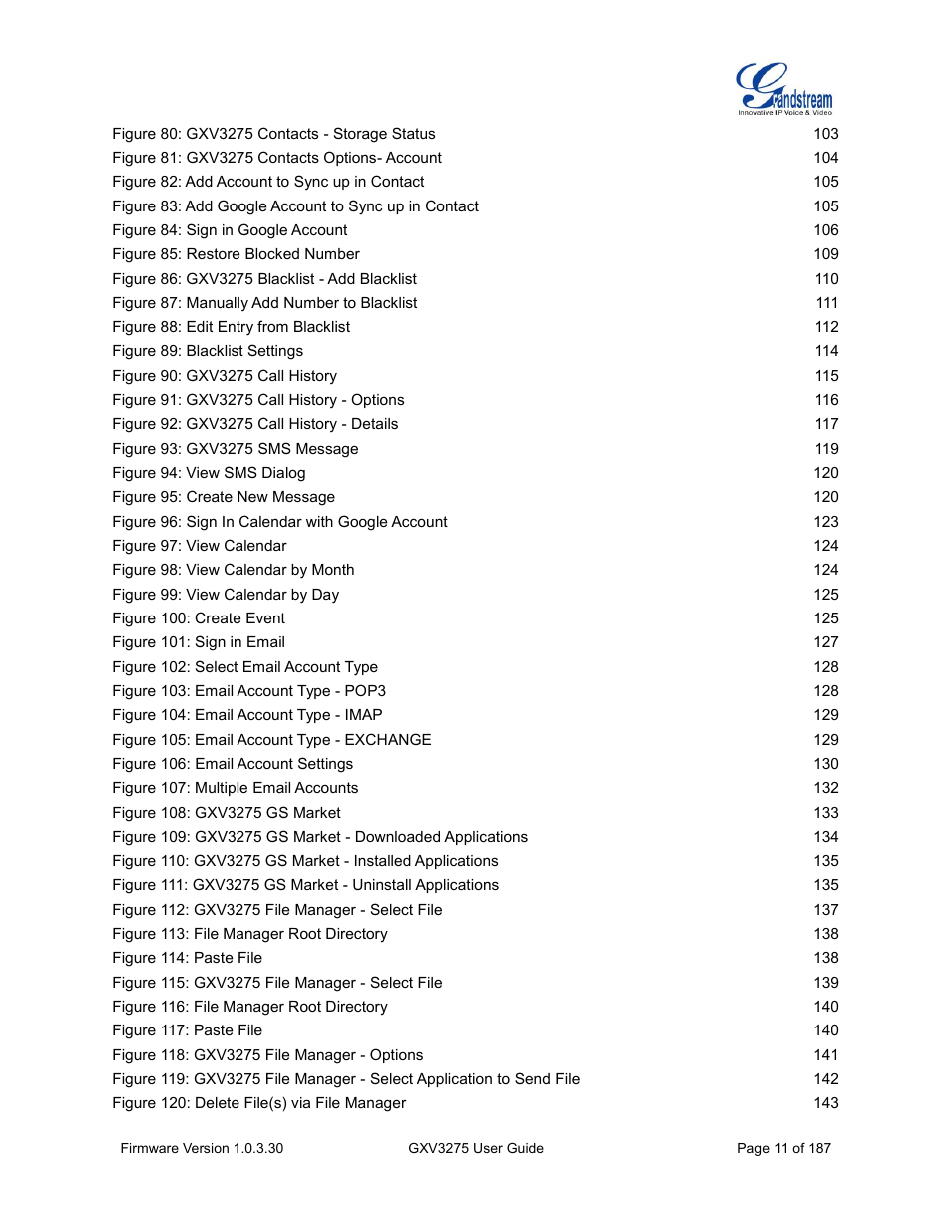 Grandstream GXV3275 User Guide User Manual | Page 13 / 189