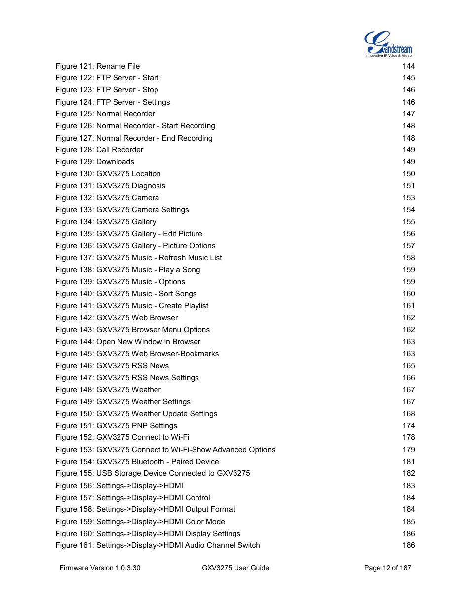 Grandstream GXV3275 User Guide User Manual | Page 14 / 189